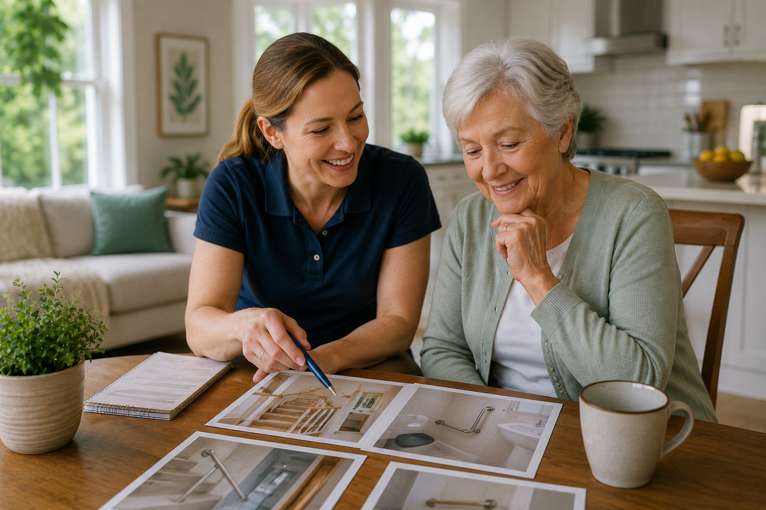 Healthcare professional reviewing tablet during medical consultation