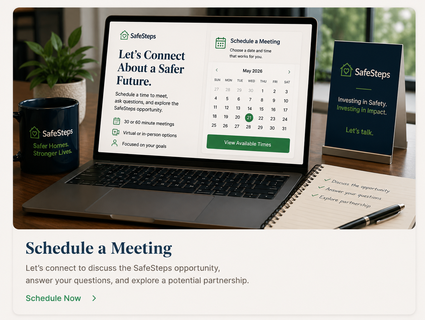 Schedule a Meeting — SafeSteps